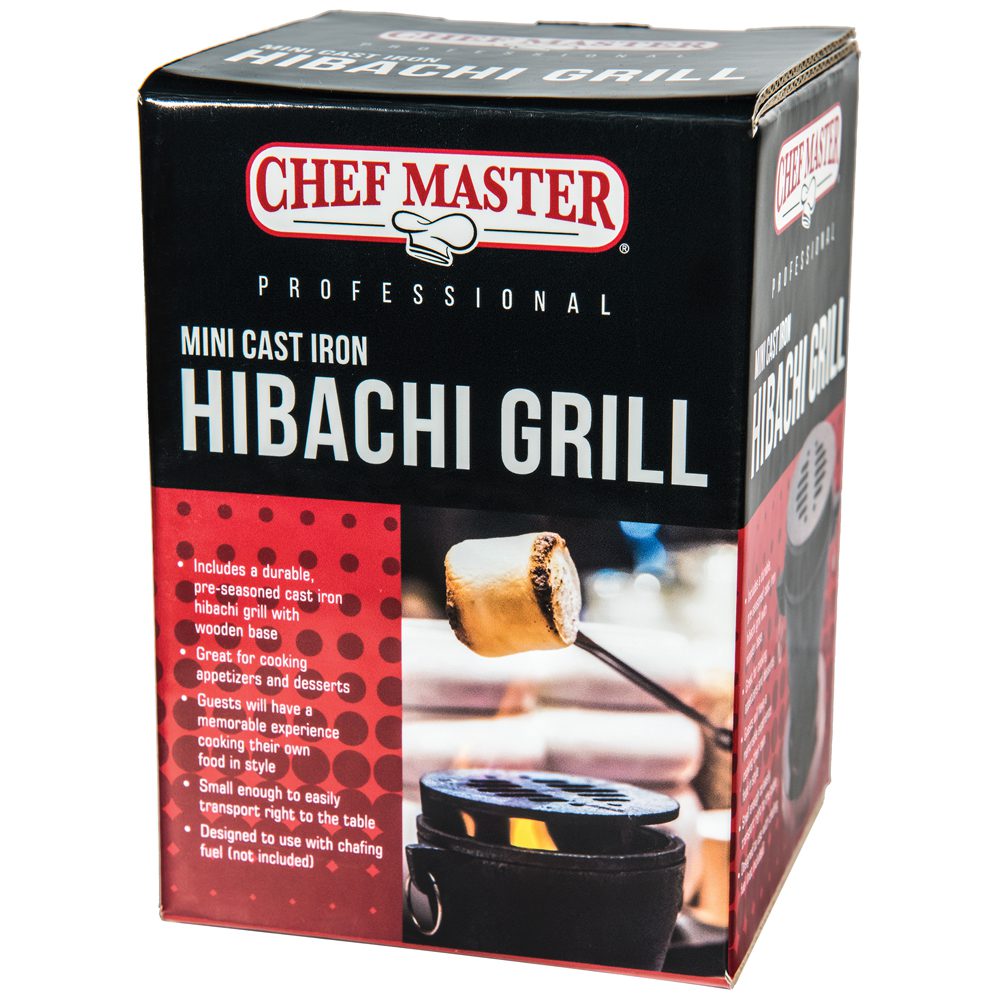 Chef-Master 90206 Mini Hibachi Grill Black Cast Iron 